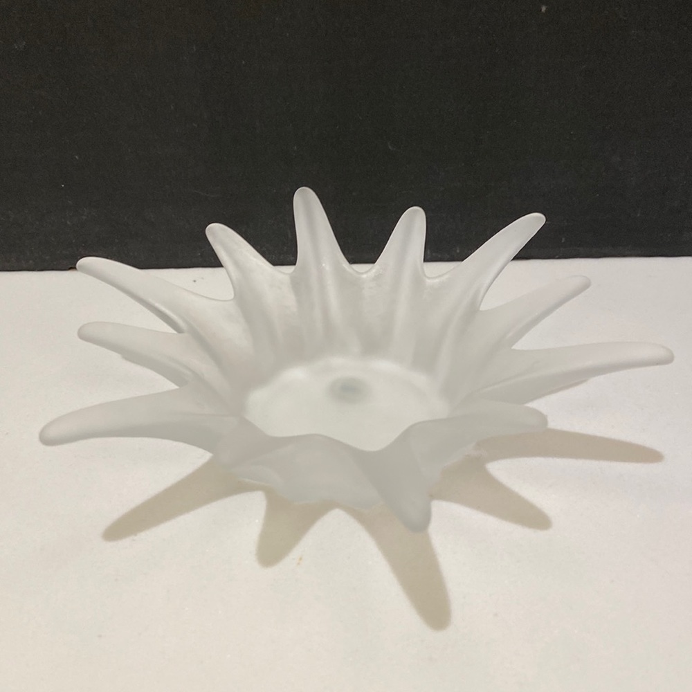 Partylite 7” Splash frosted glass tea light holder